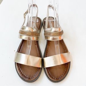 Steven Ella Gold Metallic Sandals B7999